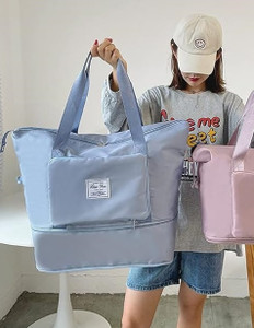 Remang JyotiClc Foldable Travel Duffel Bag, Large Capacity Folding Travel Bag Small Waterproof Shoulder Bag