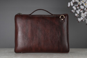 BRAND LEATHER Men's 15.6 inch Genuine Leather Laptop Messenger Bag Messenger Bag