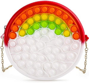 TOTAM Pop Bubble Fidget Toy Shoulder Bag, Simple Sensory Silicone Stress Relief Pop Fidget Handbag for Kids, Girls, Ladies