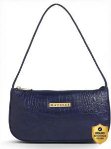 Caprese Pupa Baguette Medium Navy Shoulder and Handheld Bag for Women Shoulder Bag