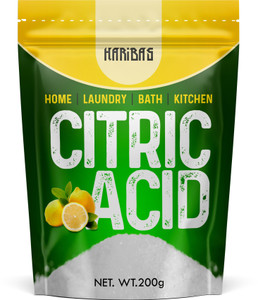 हरिबास 200Gm प्रीमियम क्वालिटी 100% नैचुरल सिट्रिक एसिड | निम्बू साल्ट | लेमन साल्ट | सिट्रिक एसिड क्रिस्टल (निम्बसैट / टैट्री) 200Gm | सफाई के उद्देश्य के लिए, भोजन के लिए साइट्रिक एसिड और मलाई पेडा, जलेबी, पोहा चिवड़ा, ढोकला आदि बनाने के लिए बेकरी, फूड ग्रेड, साइट्रिक एसिड पाउडर सिट्रिक पाउडर