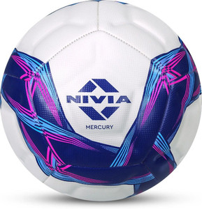 NIVIA Mercury, 12 Panel Design, PU Leather, Power Stitched, Soccer , Match Football - Size: 5