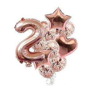 PopTheParty Solid Second Birthday & Anniversary Rose Gold Balloons For Party Decoration Items Balloon