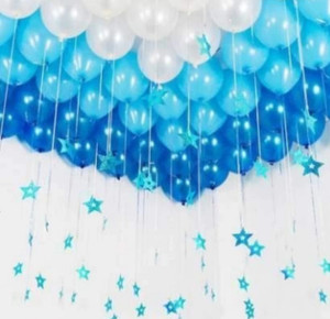 Propsy Solid Hd/Metallic 100 Dark Blue,Light Blue,White Balloon For Party/Birthday Decoration Balloon