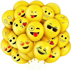 PopTheParty Printed Emoji Balloons for Decoration Emoji Balloons for Birthday Party, Baby Shower Balloon
