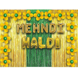 PARTY BREEZE Solid haldi mehndi theme ceremony decorations for wedding marriges Balloon