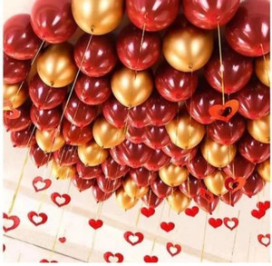 Mosclue Solid Hd/Mettalic 100 Ballons Golden and Red For Kids/Adult/Party/Birthday Decorations Balloon