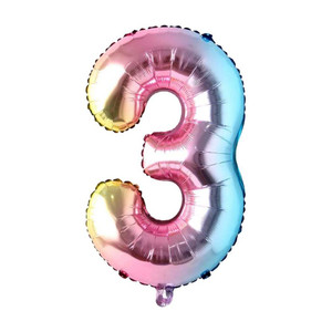 Shopperskart Solid 3/Three 32inch Number Toy Foil Balloon For Birthday/Anniversary Party Decoration Balloon