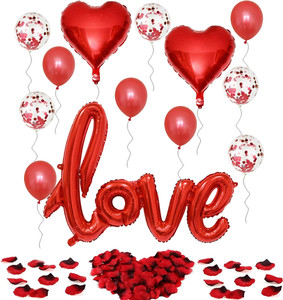 ZAMBOOREE Solid Red Love foil Balloon for Romantic Valentine Day Wedding Propose room Decoration Balloon