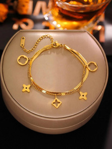 MYKI Stainless Steel Gold-plated Charm Bracelet