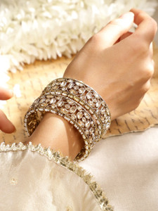 RUBANS Brass Gold-plated Bangle Set