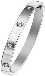 NAVMAV Stainless Steel Cubic Zirconia Gold-plated Kada