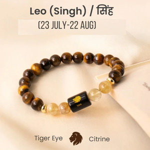 GEMSJI Tiger's Eye, Citrine Charm Bracelet