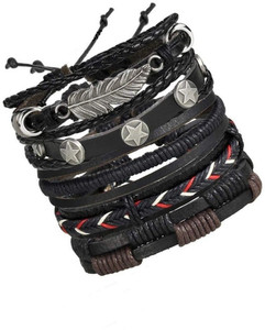 Vientiq Leather Silver Bracelet