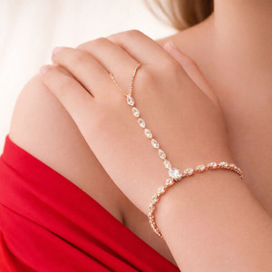 NIVAA Alloy Cubic Zirconia Ring Bracelet