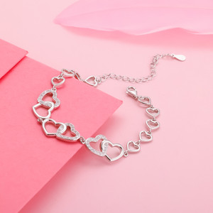 GIVA Sterling Silver Cubic Zirconia Rhodium Bracelet