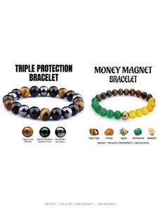 Tanishee- The Real Jewels Pyrite, Green Aventurine, Tiger's Eye, Citrine, Black Obsidian Bracelet
