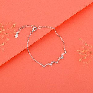 GIVA Sterling Silver Zircon Rhodium Bracelet
