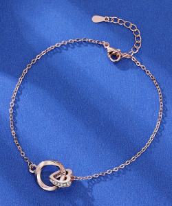 MYKI Stainless Steel Silver Coated Charm Bracelet