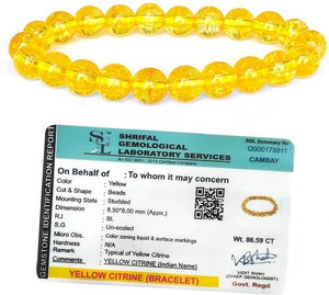 HEALINGGEMS Stone, Crystal, Citrine Agate Bracelet