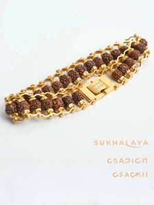 SUKHALAYA Rudraksha Gold-plated Charm Bracelet