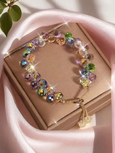 THE JEWEL GALLERY Glass Crystal Gold-plated Bracelet