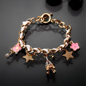 Vembley Alloy Gold-plated Charm Bracelet