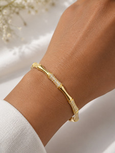 Manikya Brass Cubic Zirconia Gold-plated Cuff