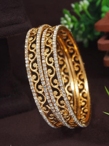 Atulya Brass Diamond Silver Bangle