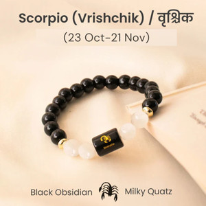 GEMSJI Stone, Crystal, Black Obsidian Quartz Bracelet