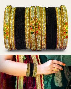 Atrika Metal Zircon Bangle Set