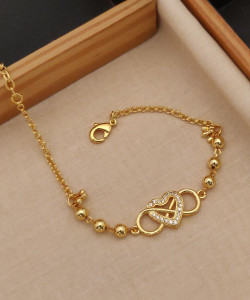 क्रीश्नाम फैशन पीतल क्यूबिक ज़िरकोनिया गोल्ड प्लेटेड ब्रेसलेट