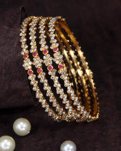 Atulya Brass Diamond Gold-plated Bangle