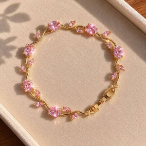 Amar Beauty and Jewls Gold-Plated Stainless Steel CZ Bracelet - Image 1