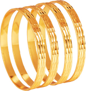 Shining Jewel Brass Gold-plated Bangle Set