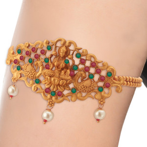 Sukkhi Alloy Pearl Gold-plated Armlet