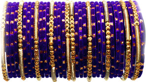 RADHA MOHAN EMPIRE Fabric, Glass Bangle Set