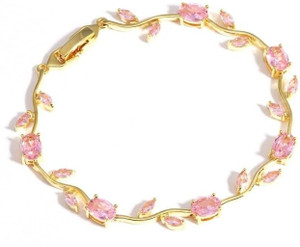 XAYAH Stainless Steel Emerald, Ruby Gold-plated Bracelet