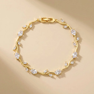 MYKI Stainless Steel Zircon Gold-plated Bracelet