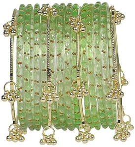 Newrs Metal, Glass Beads Bangle Set