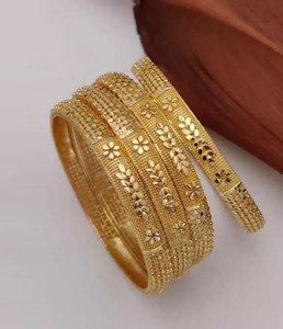 RAIYARAJ Brass Beads Gold-plated Bangle