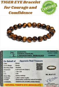 SPYRONIX REAL TREASURE Stone, Tiger's Eye Crystal Bracelet