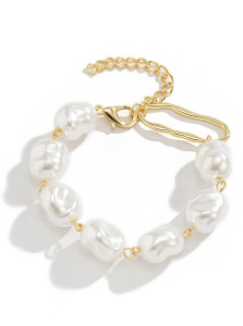 Unwind by Yellow Chimes Alloy Pearl Gold-plated Bracelet