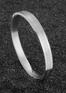 Miami Metal, Alloy, Steel, Stainless Steel Cubic Zirconia, Diamond, Crystal Platinum, Rhodium, Silver Bracelet