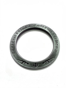 DA CREATIONS Stainless Steel Silver Coated Kada