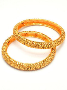 Jewar Mandi Brass Gold-plated Bangle Set