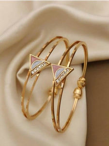 TINALIVA Brass Crystal Gold-plated Bangle
