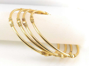 CM FASHIONS Copper Gold-plated Bangle Set
