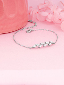 GIVA Sterling Silver Zircon Rhodium Bracelet
