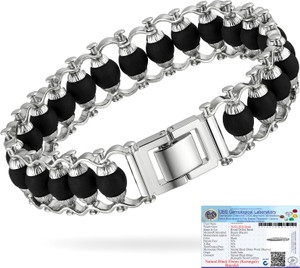 GRATIFY Brass Beads Silver Coated Bracelet